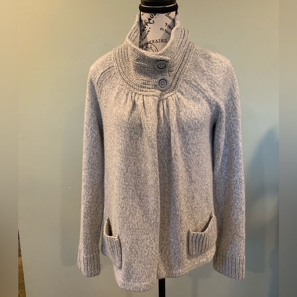 Apt. 9 Women’s Medium Knit Gray Open Front Warm Cardigan Sweater Mock Neck - Picture 1 of 7